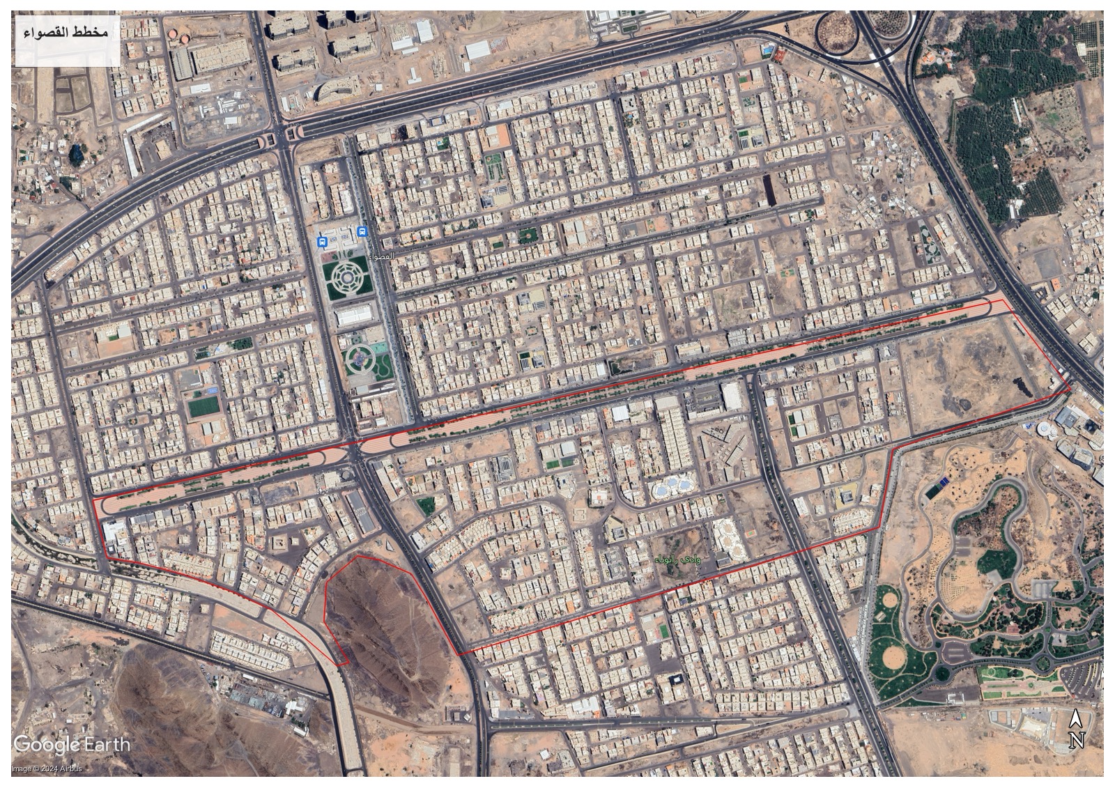 Aerial view of the Al-Qaswa master plan, Madinah