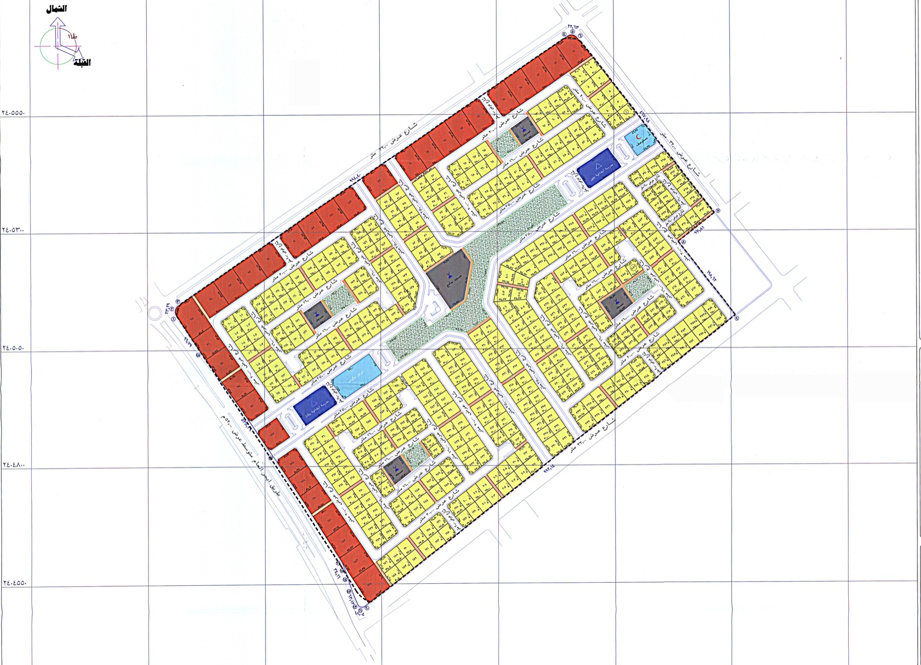 Approved subdivision plan of Al-Yamamah, North Jeddah